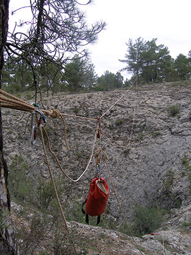 Detalle de la tirolina